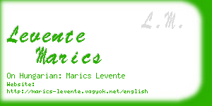 levente marics business card